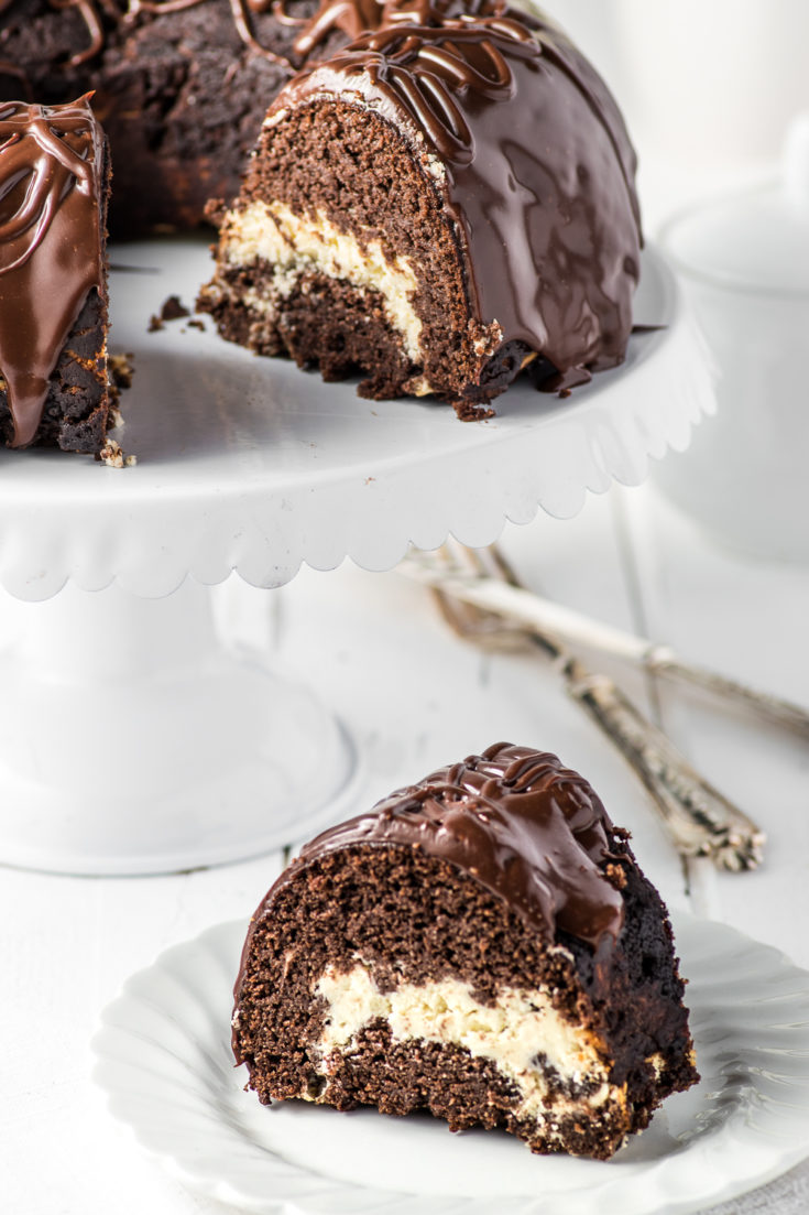 Keto Chocolate Bundt Cake with Cream Cheese Filling