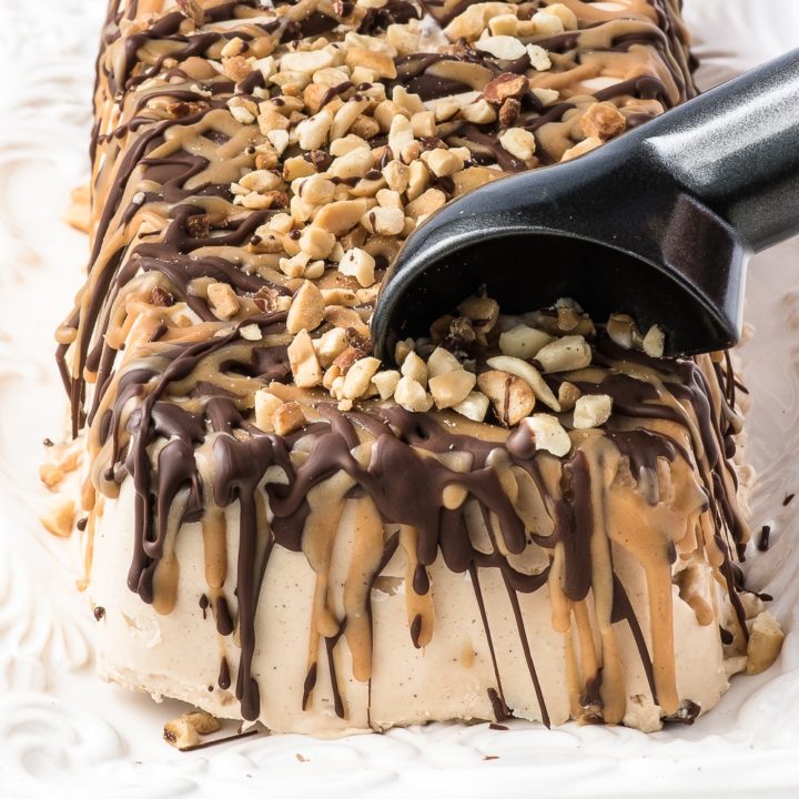 Creamy Peanut Butter Ice Cream Cake (Sugar-Free & Low Carb)