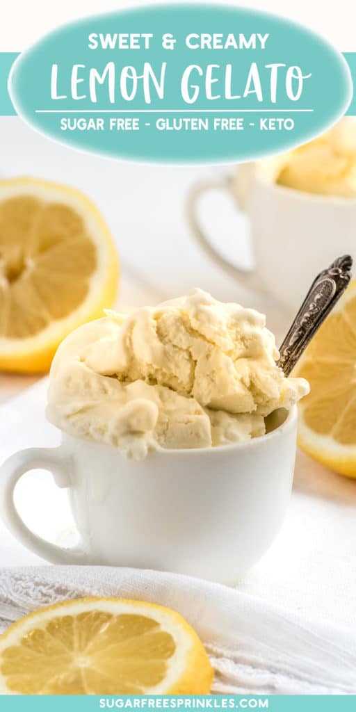Creamy Lemon Gelato made Without Sugar and Carbs