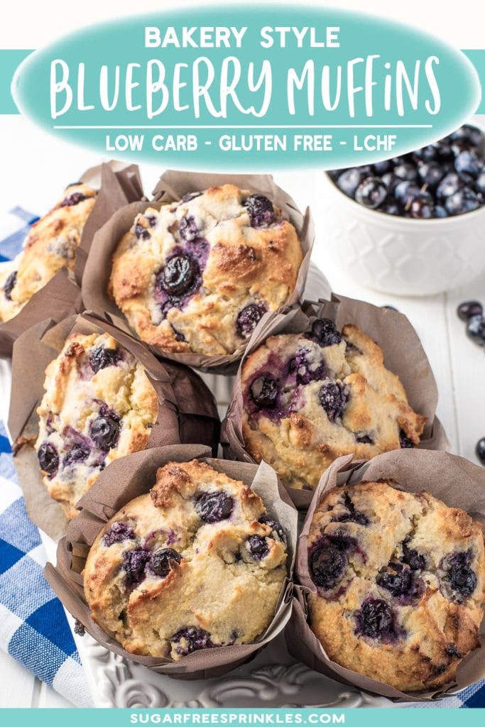 Bakery Style Low Carb Blueberry Muffins (+Gluten Free and