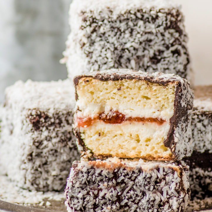Gluten-free Lamingtons with Homemade Jam Filling (low carb too!)