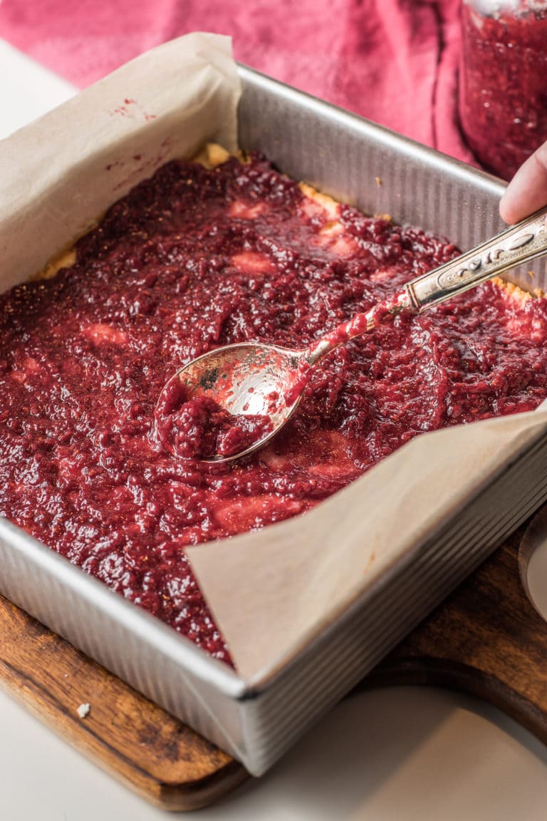 Gluten Free Raspberry Coconut Slice Bars (Low Carb and Keto Friendly!)