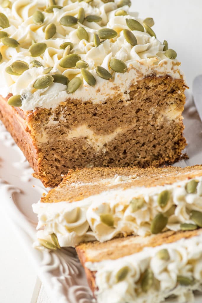 A Perfectly Spiced Low Carb Pumpkin Bread (Stuffed With Cheesecake!)