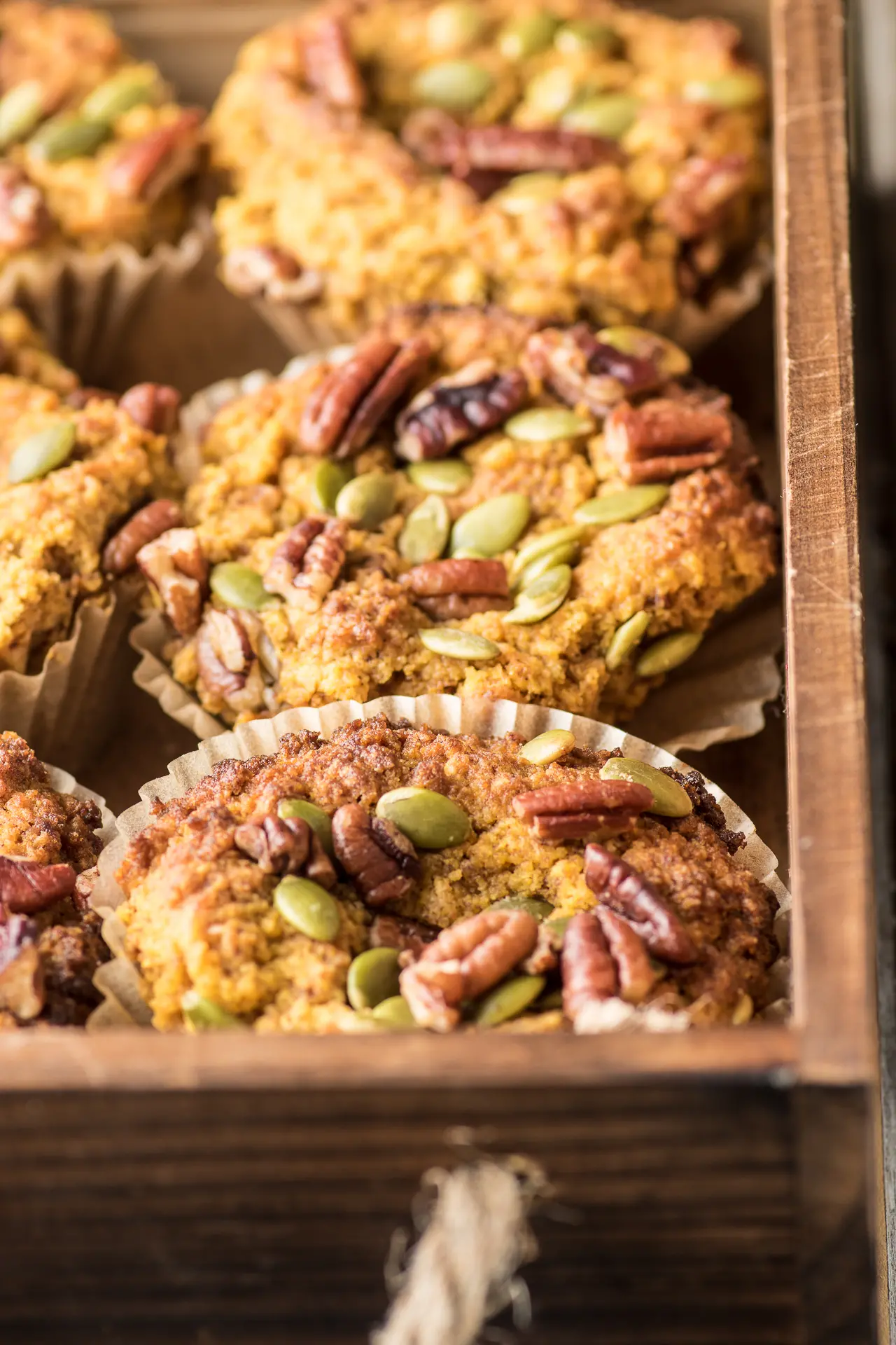 Close-up shot of the finished muffins.