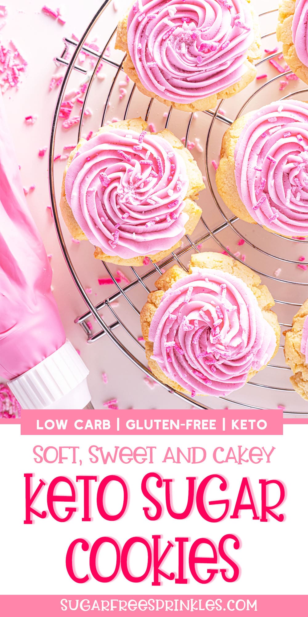 Keto Sugar Cookies - Low Carb Recipe (with frosting!)