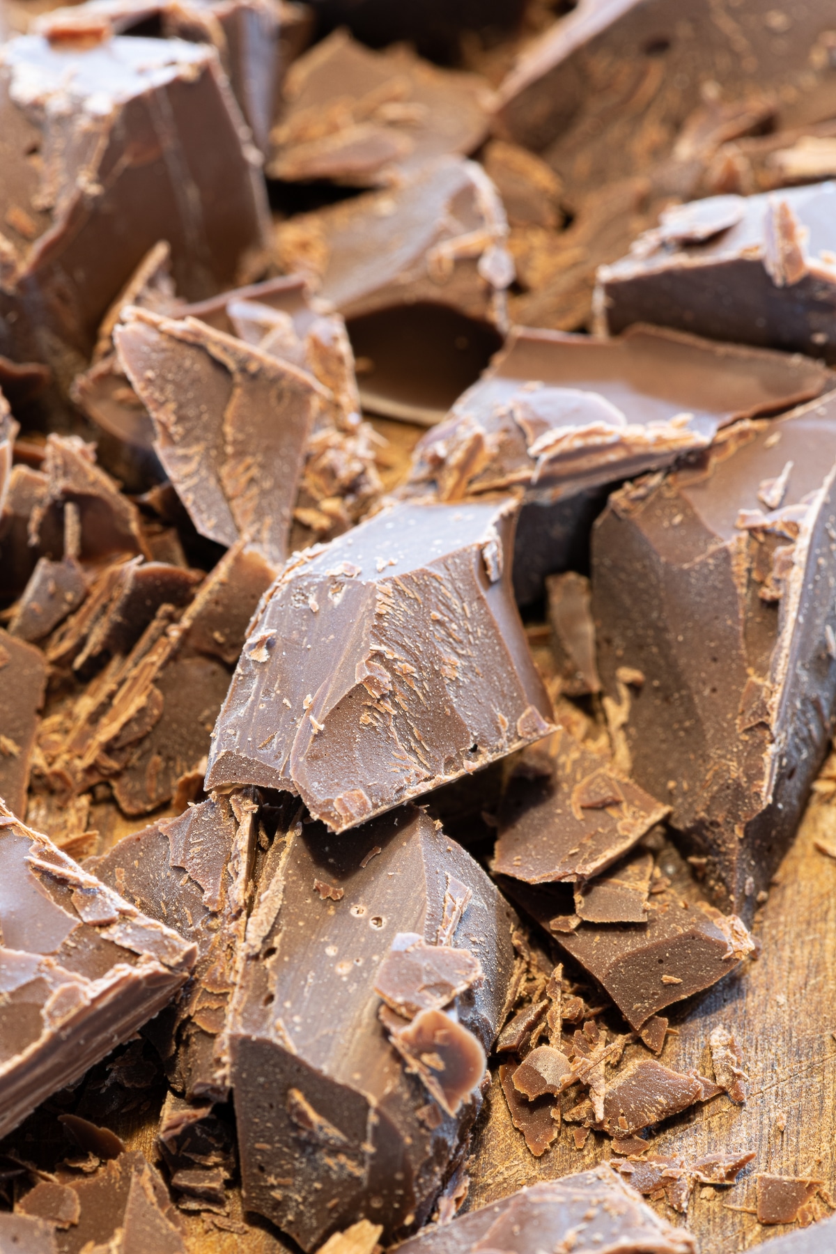 A pile of decadent chocolate chunks.
