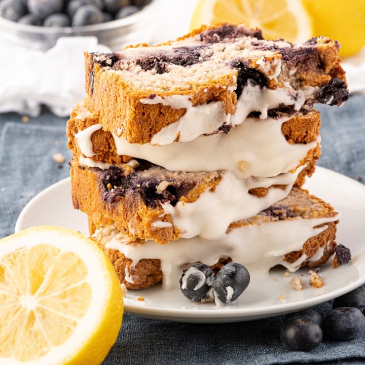 Keto Blueberry Bread With Lemon Drizzle