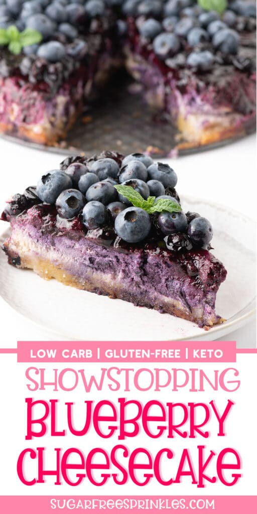 Thick & Creamy Low Carb Blueberry Cheesecake (GlutenFree)