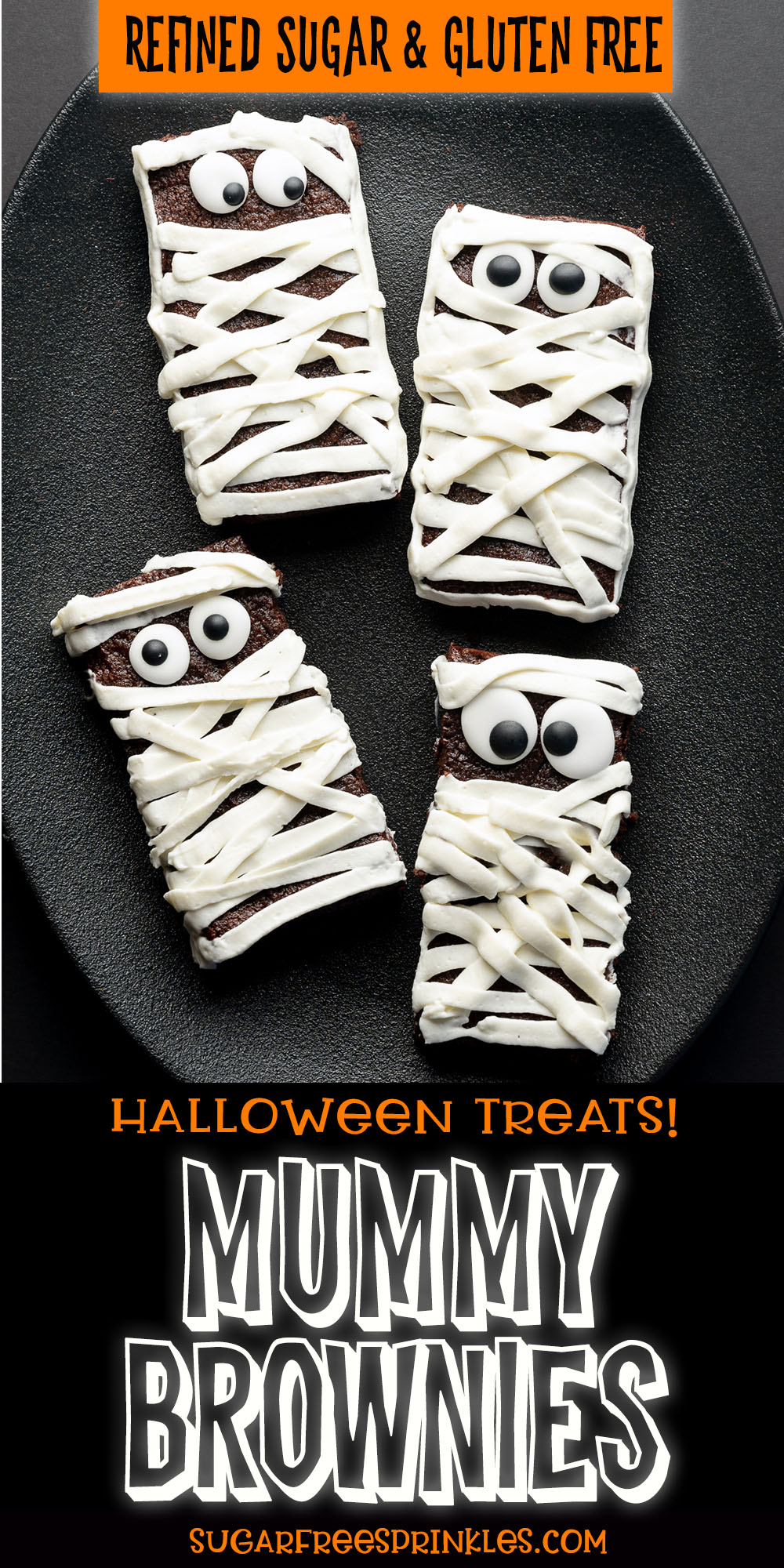 Halloween Mummy Sugar-Free Brownie Treats (Gluten-Free & Low Carb)