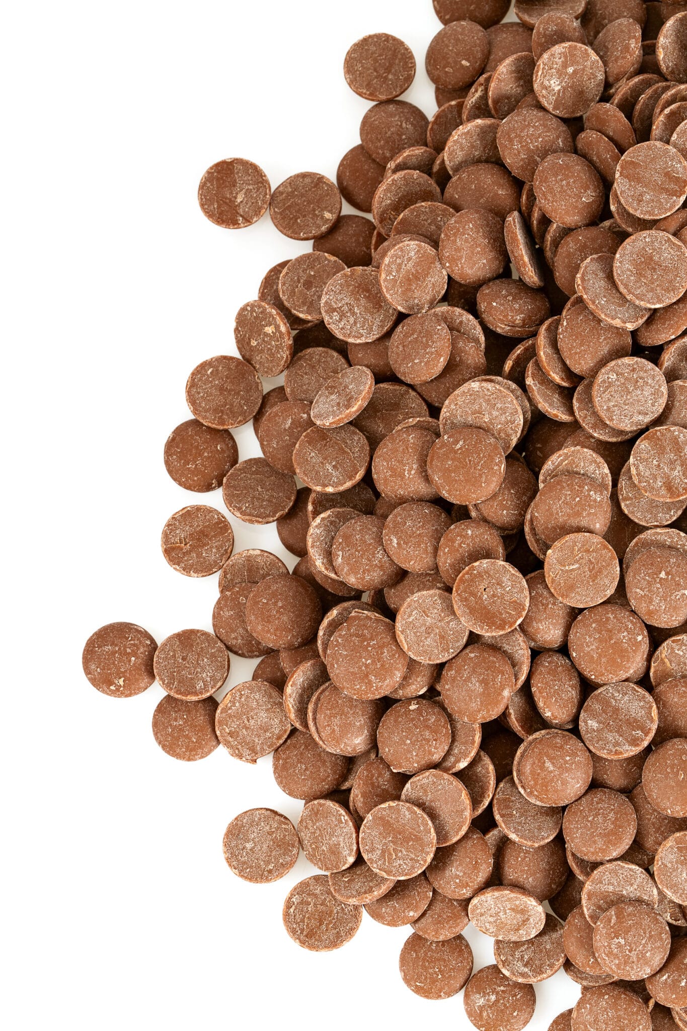 Closeup of a pile of sugar free chocolate chips.