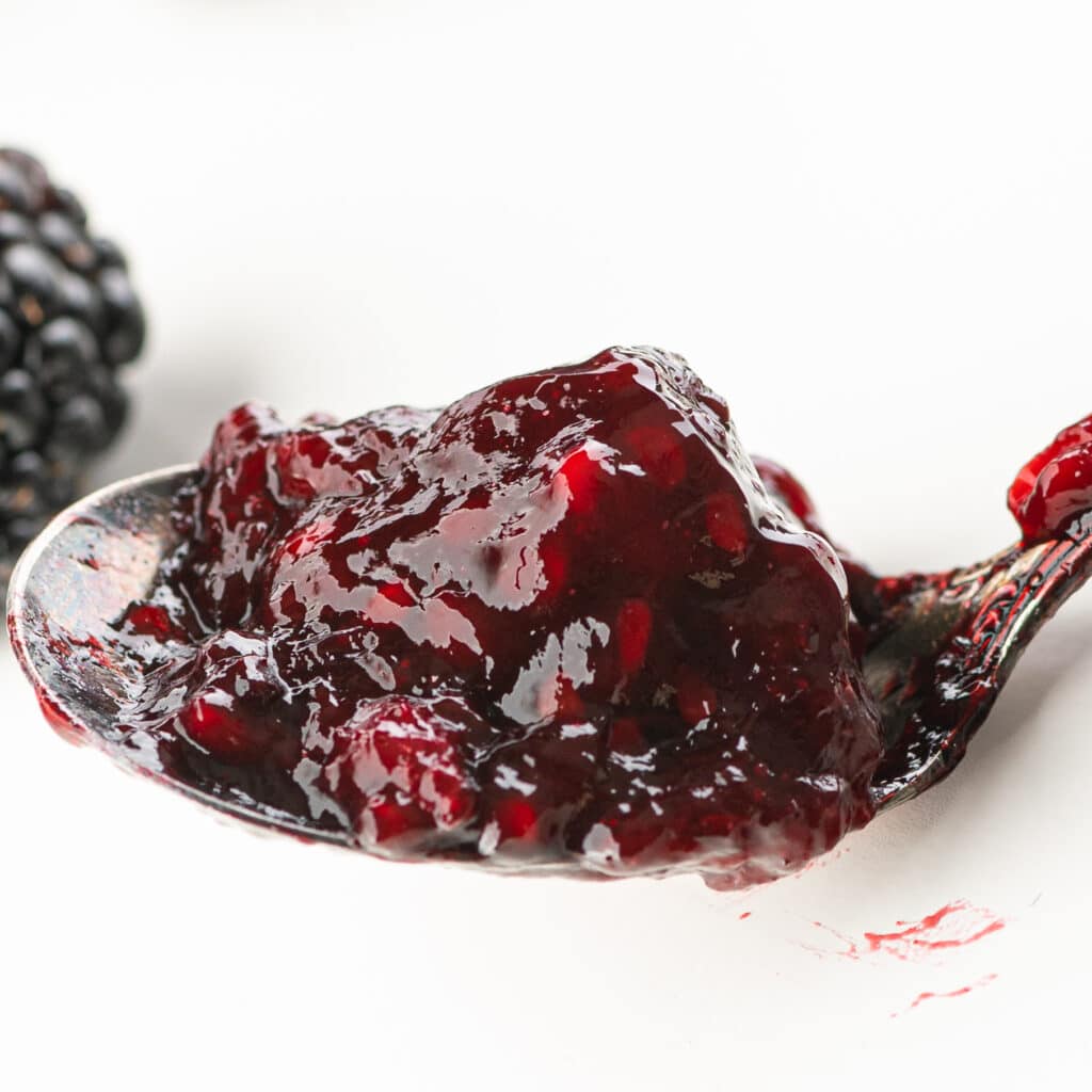 A spoonful of sugar-free blackberry jam.