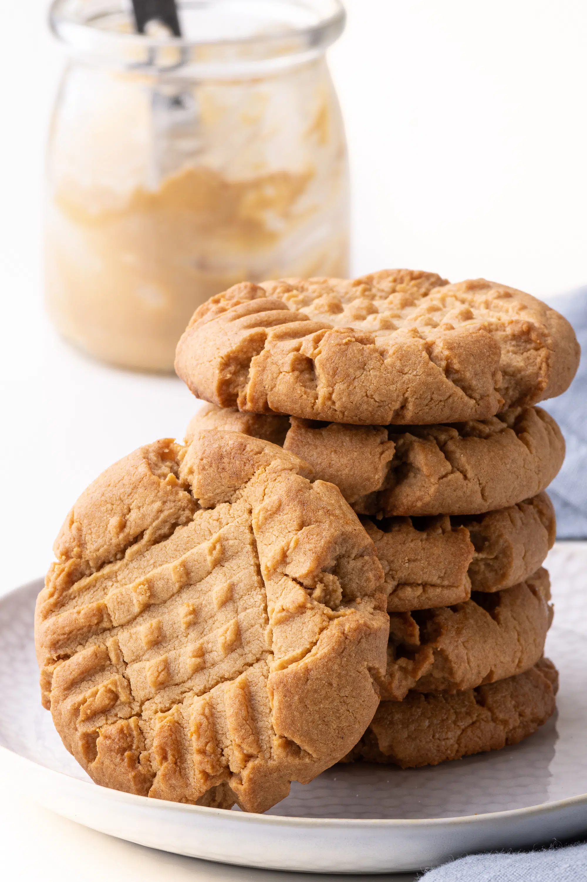 A slack of sugar-free peanut butter cookies will cross hatch marks cross the top. 